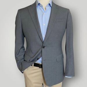 BROOKS BROTHERS Mens Blazer Sport Coat Gray Wool 2-Button Jacket 40R Fitzgerald